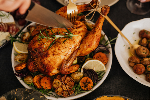 Air Fryer Roast Chicken & Vegetables