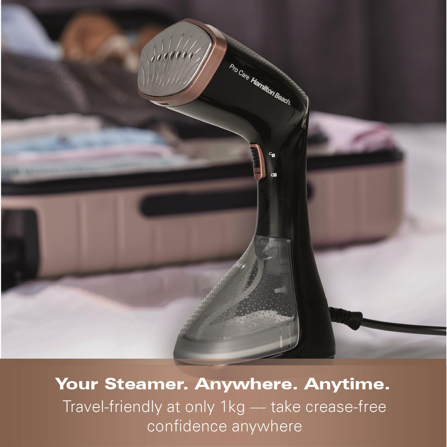 Hamilton Beach ProCare Handheld Garment Steamer - Black & Bronze