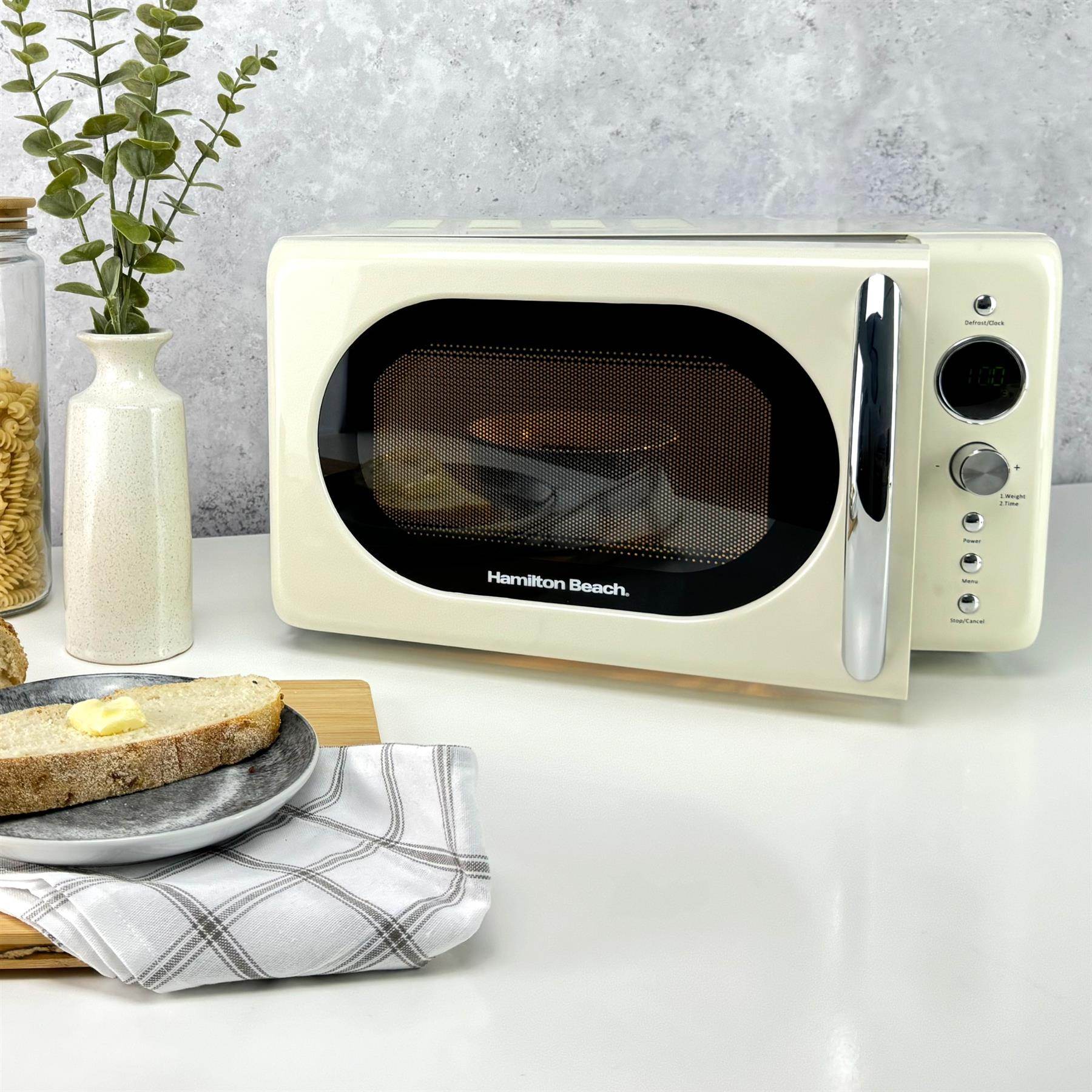 Hamilton Beach 20L Retro Microwave - Cream - Hamilton Beach UK