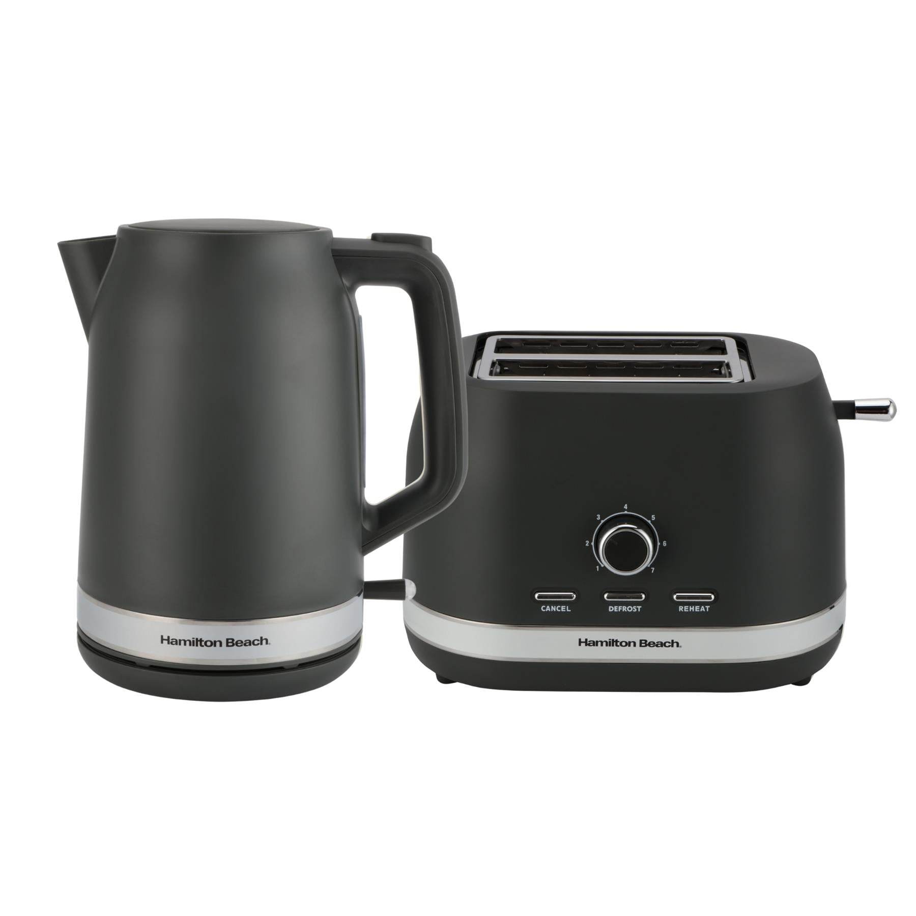 Hamilton Beach Ella Kettle & Toaster Set - Matte Charcoal - Hamilton Beach UK