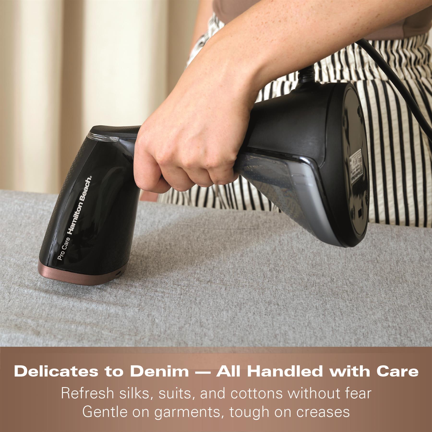 Hamilton Beach ProCare Handheld Garment Steamer - Black & Bronze