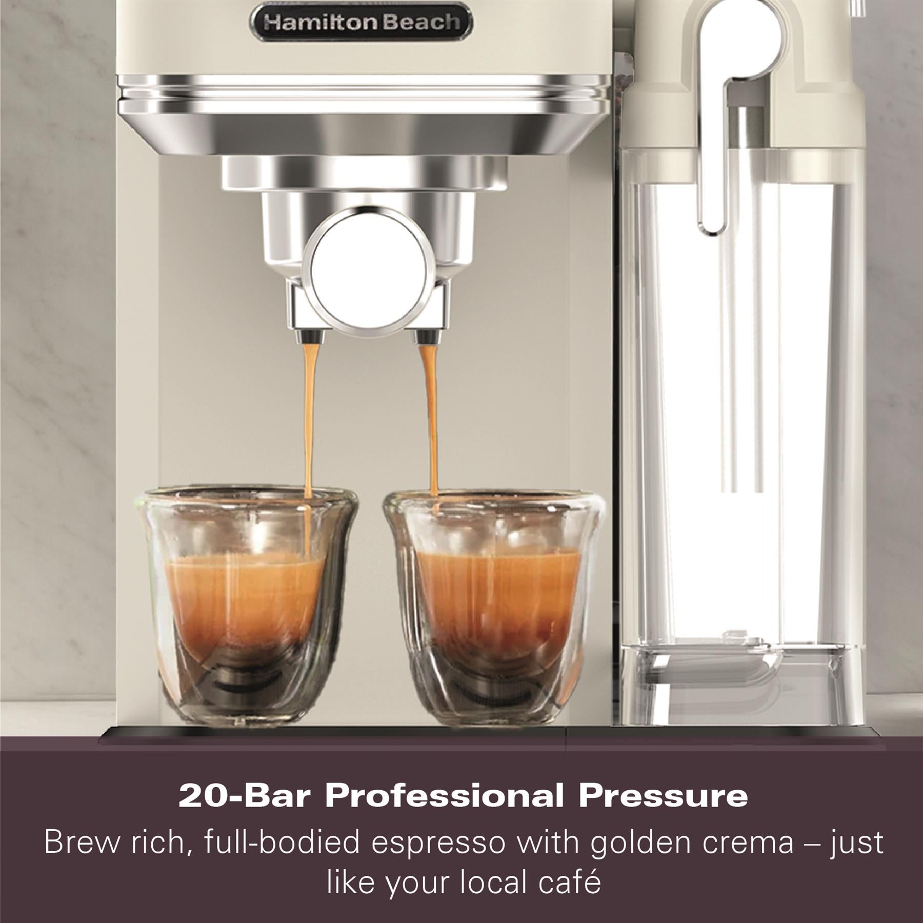 Hamilton Beach BaristaPro+ Touch 8-in-1 Espresso Machine Cream