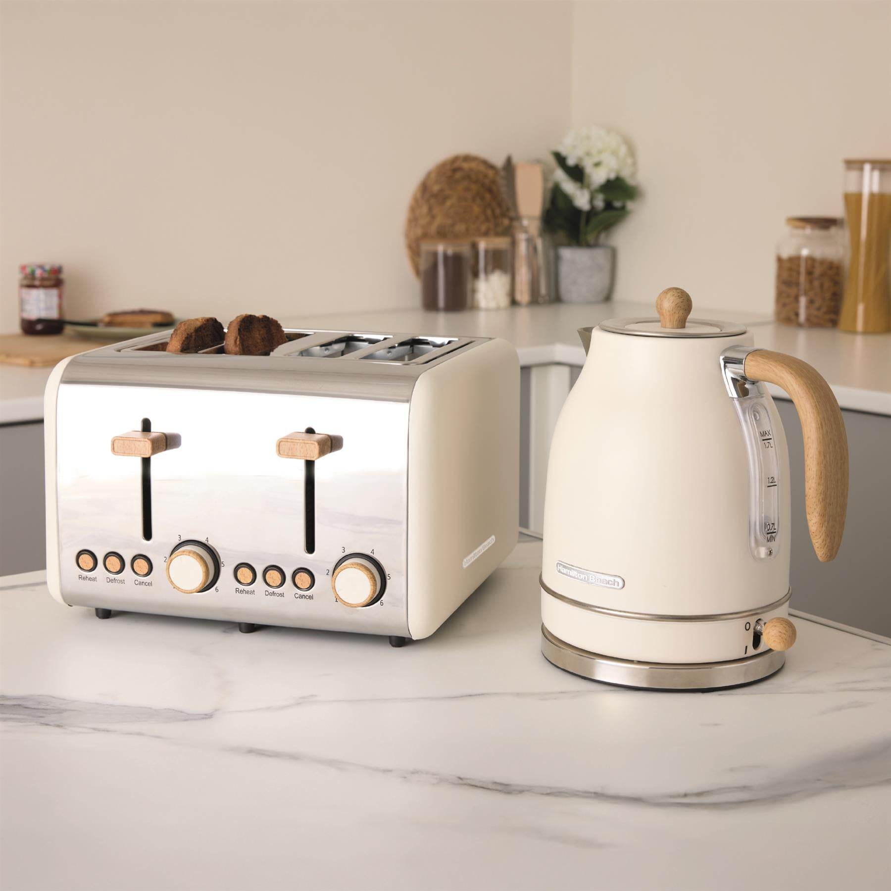 Hamilton Beach Scandi Jug Kettle & Toaster Set - Cream - Hamilton Beach UK