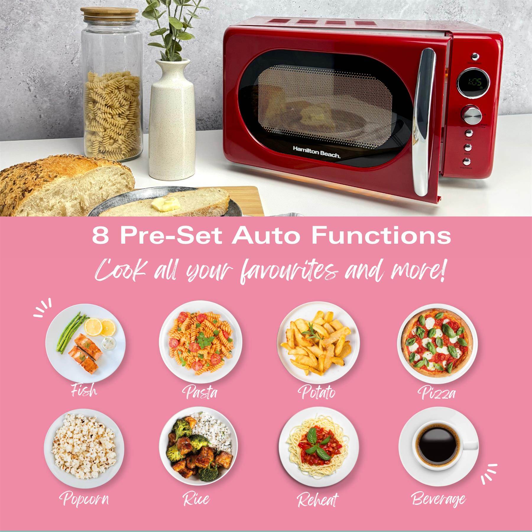 Hamilton Beach 20L Retro Microwave - Red - Hamilton Beach UK