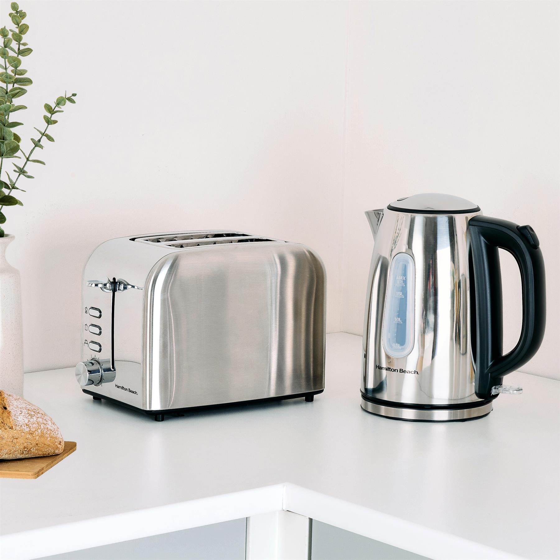 Hamilton Beach Rise Kettle & 2 Slice Toaster Set - Polished - Hamilton Beach UK