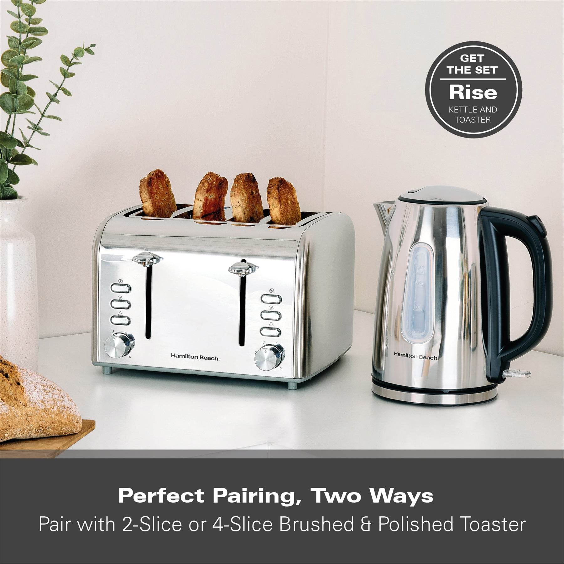 Hamilton Beach Rise Stainless Steel 1.7L Kettle - Polished - Hamilton Beach UK