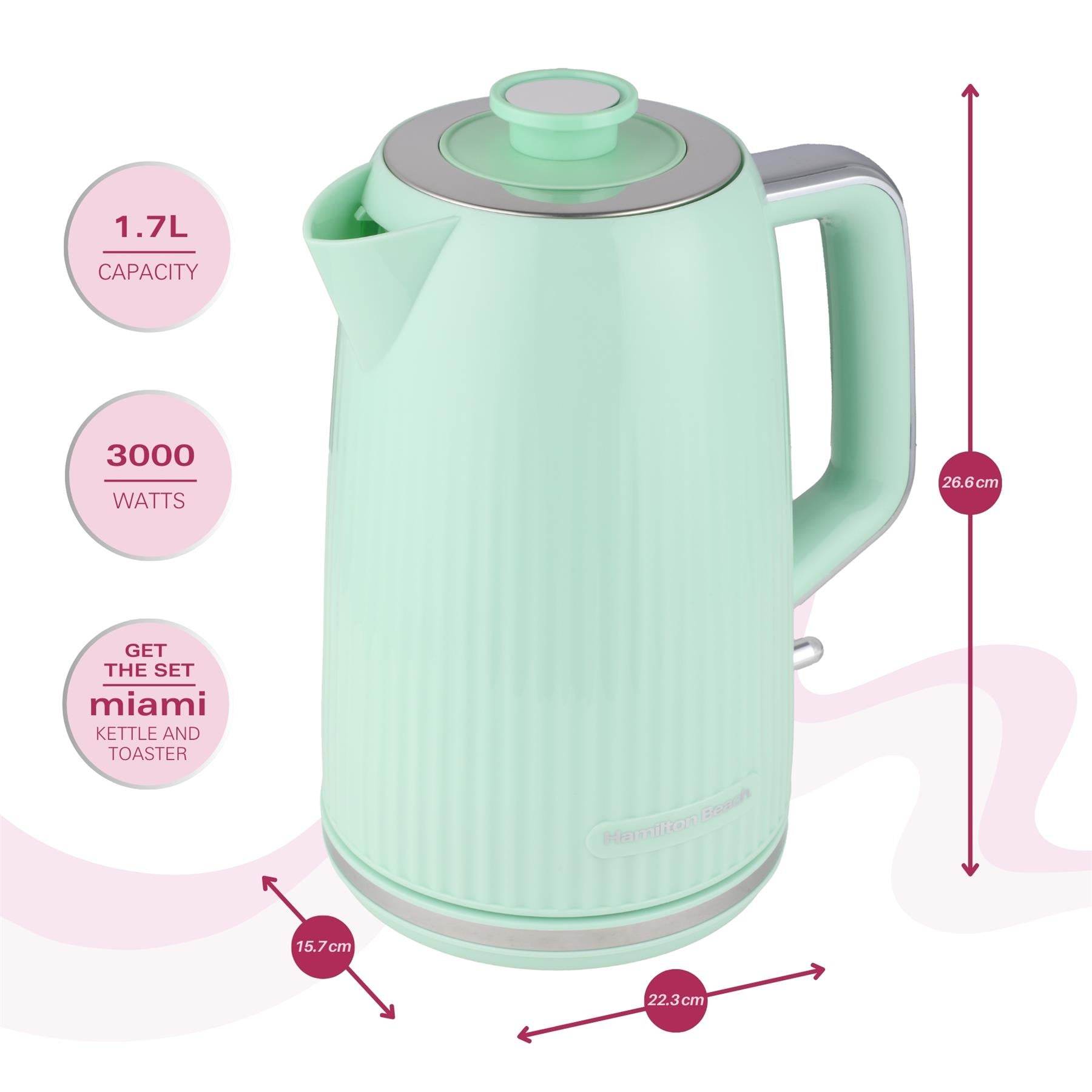 Hamilton Beach Miami 1.7L Kettle - Mojito Mint - Hamilton Beach UK