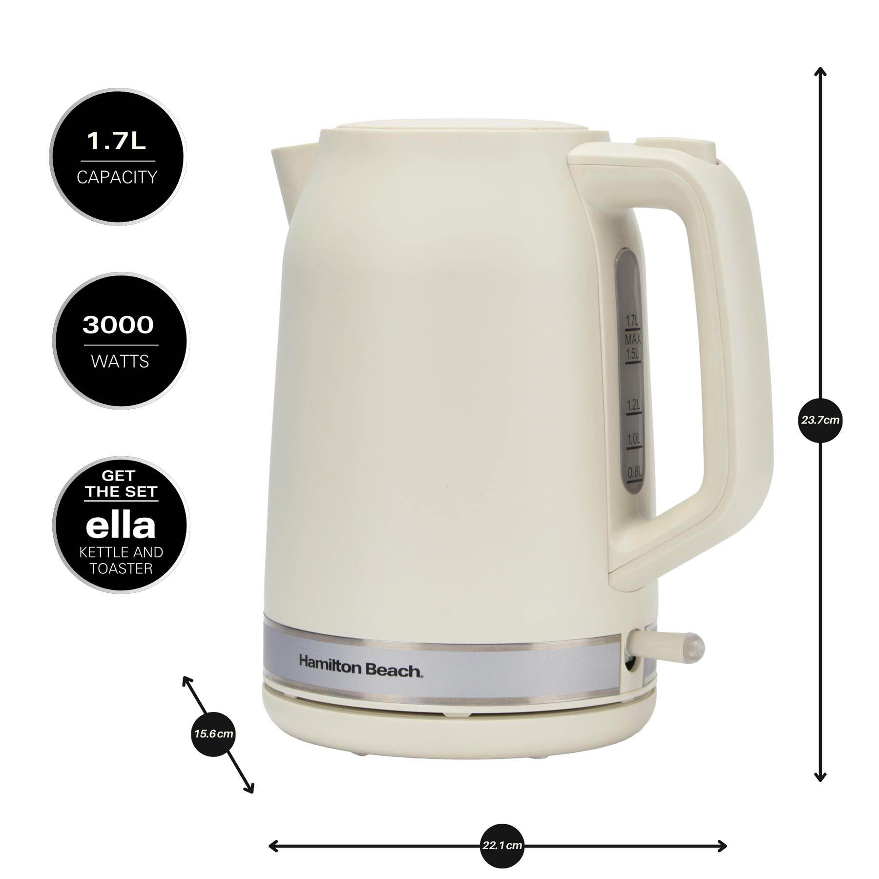 Hamilton Beach Ella 1.7L Kettle - Matte Latte - Hamilton Beach UK