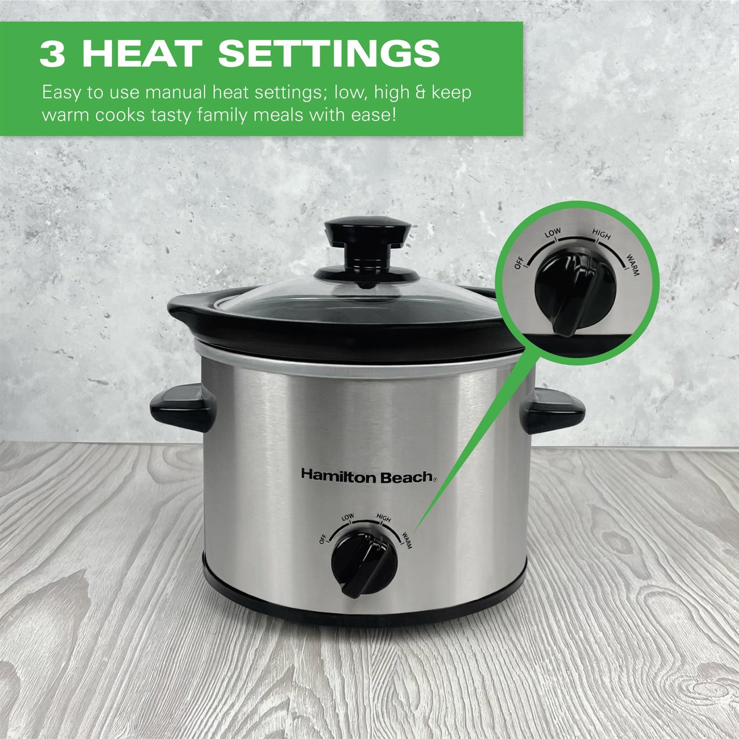 Hamilton Beach 'The Mighty Mini' 1.8L Silver Slow Cooker