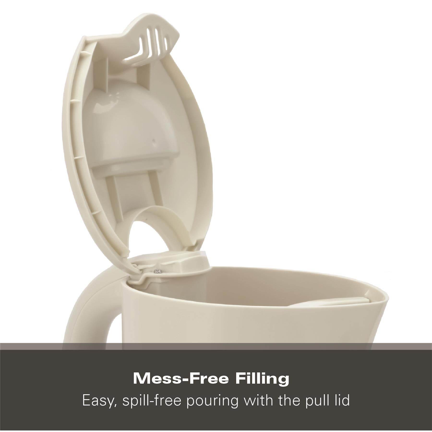 Hamilton Beach Essential 1.7L Plastic Kettle - Cream - Hamilton Beach UK