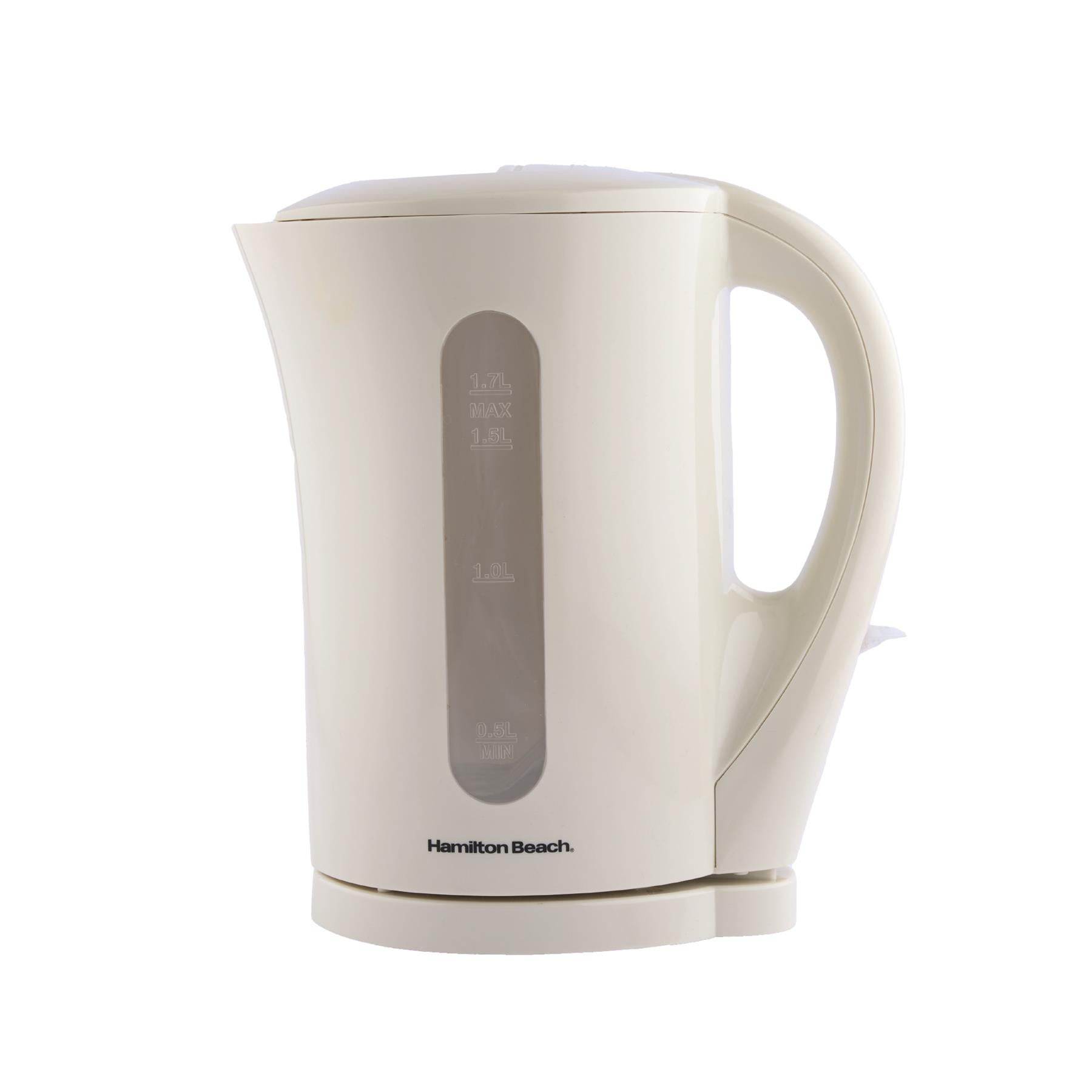 Hamilton Beach Essential 1.7L Plastic Kettle - Cream - Hamilton Beach UK