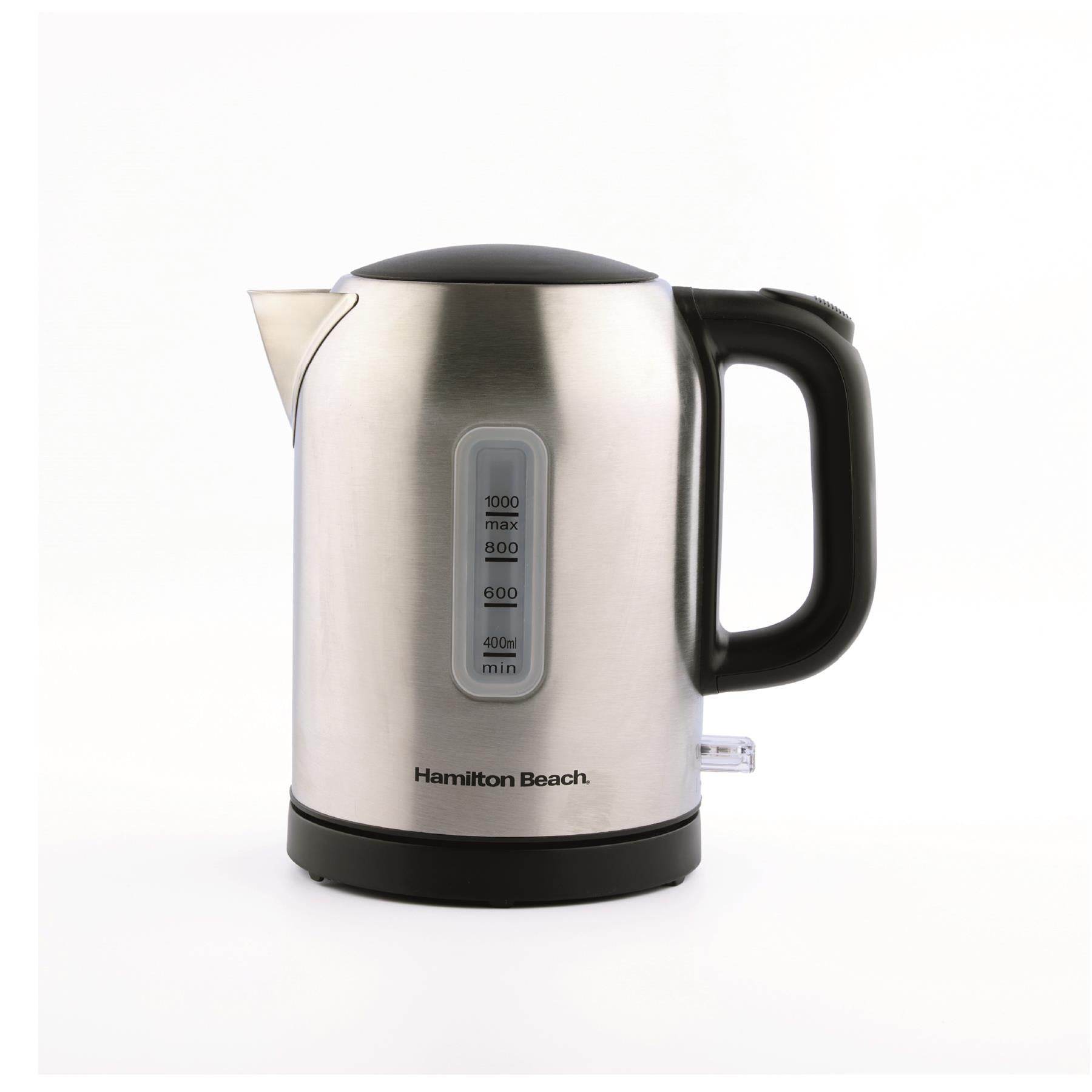 Hamilton Beach Compact 1L Kettle - Brushed Stainless Steel - Hamilton Beach UK