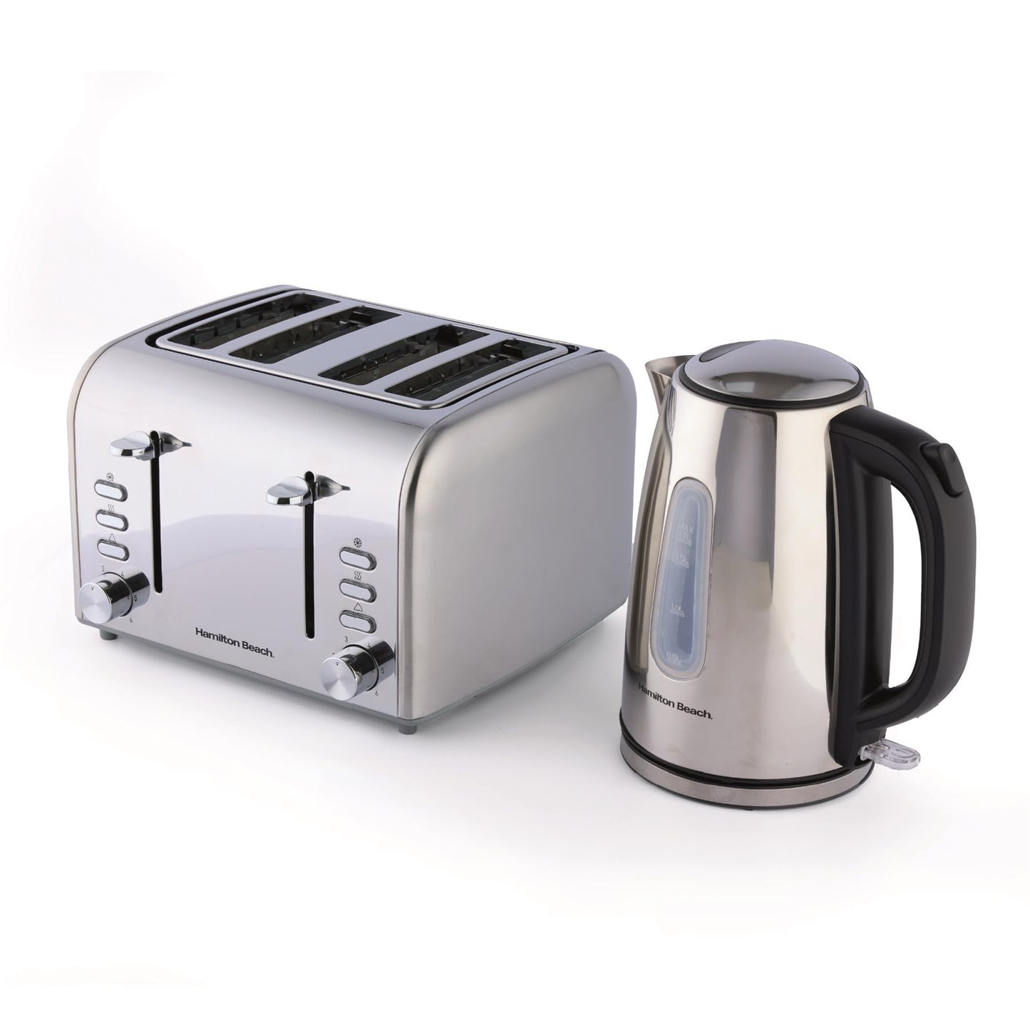 Hamilton Beach Rise Polished Kettle & 4 Slice Toaster Set