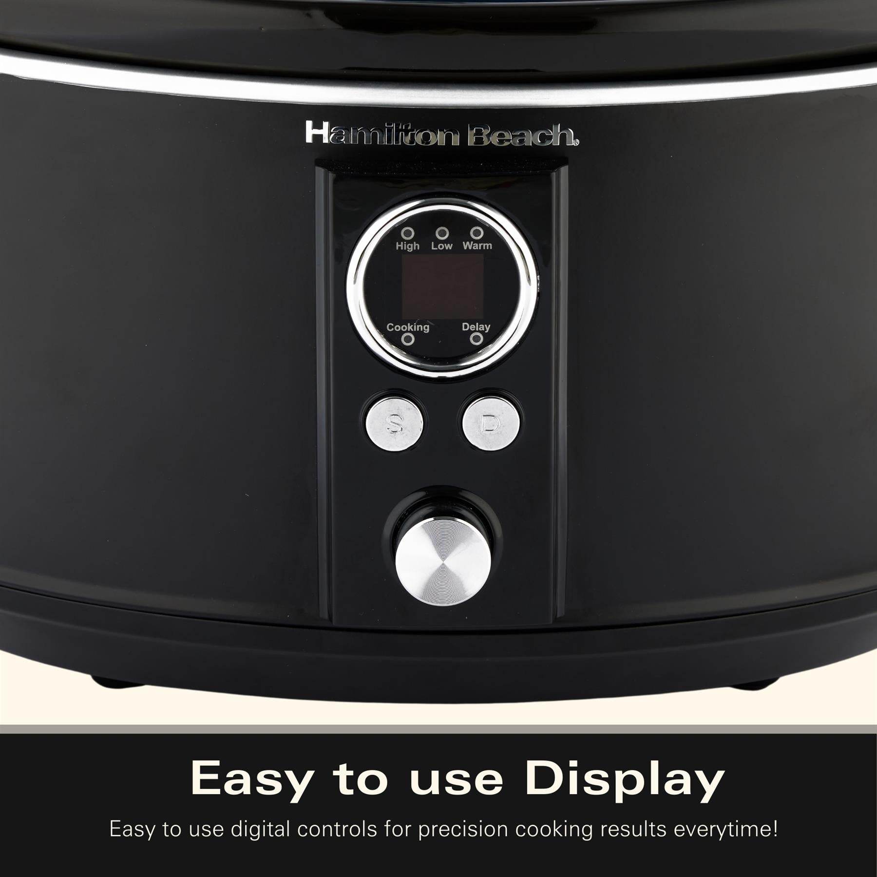 Hamilton Beach Digital 6.5L Oval Slow Cooker - Black - Hamilton Beach UK