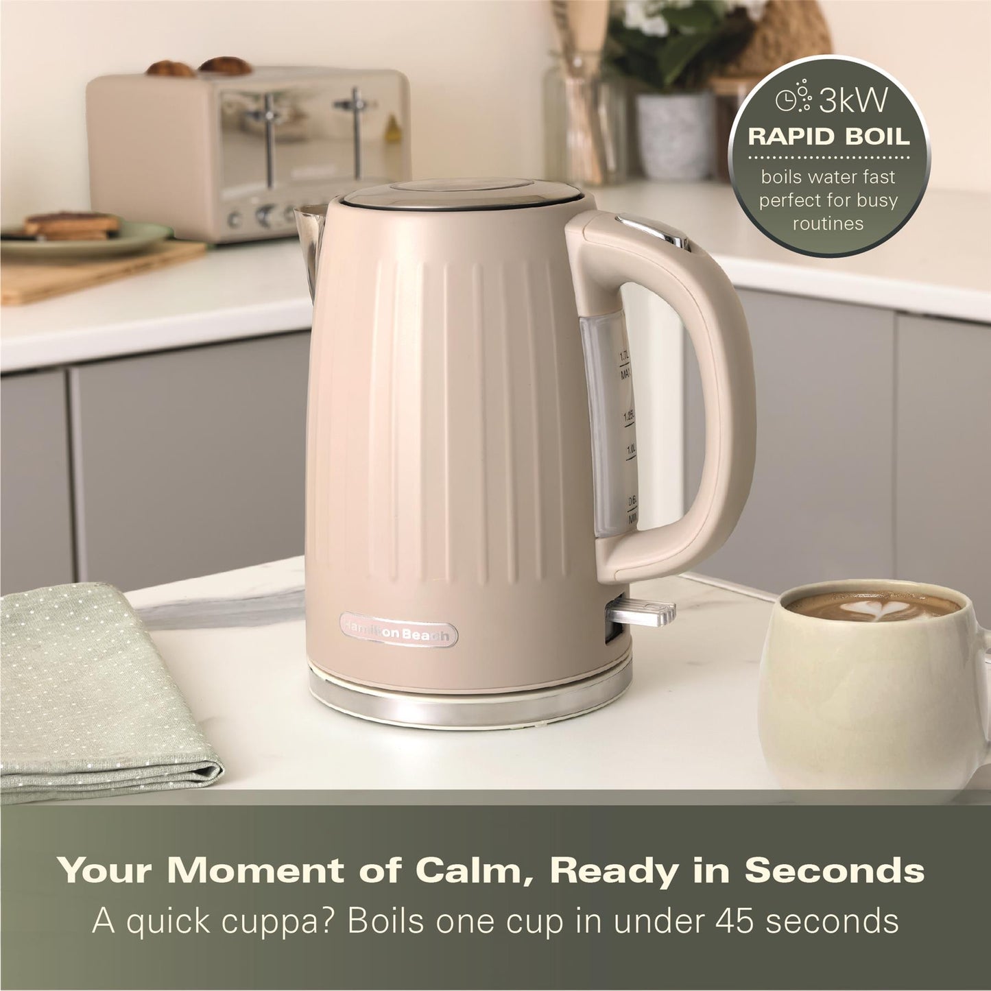 Hamilton Beach Harmony 1.7L Kettle Cappuccino