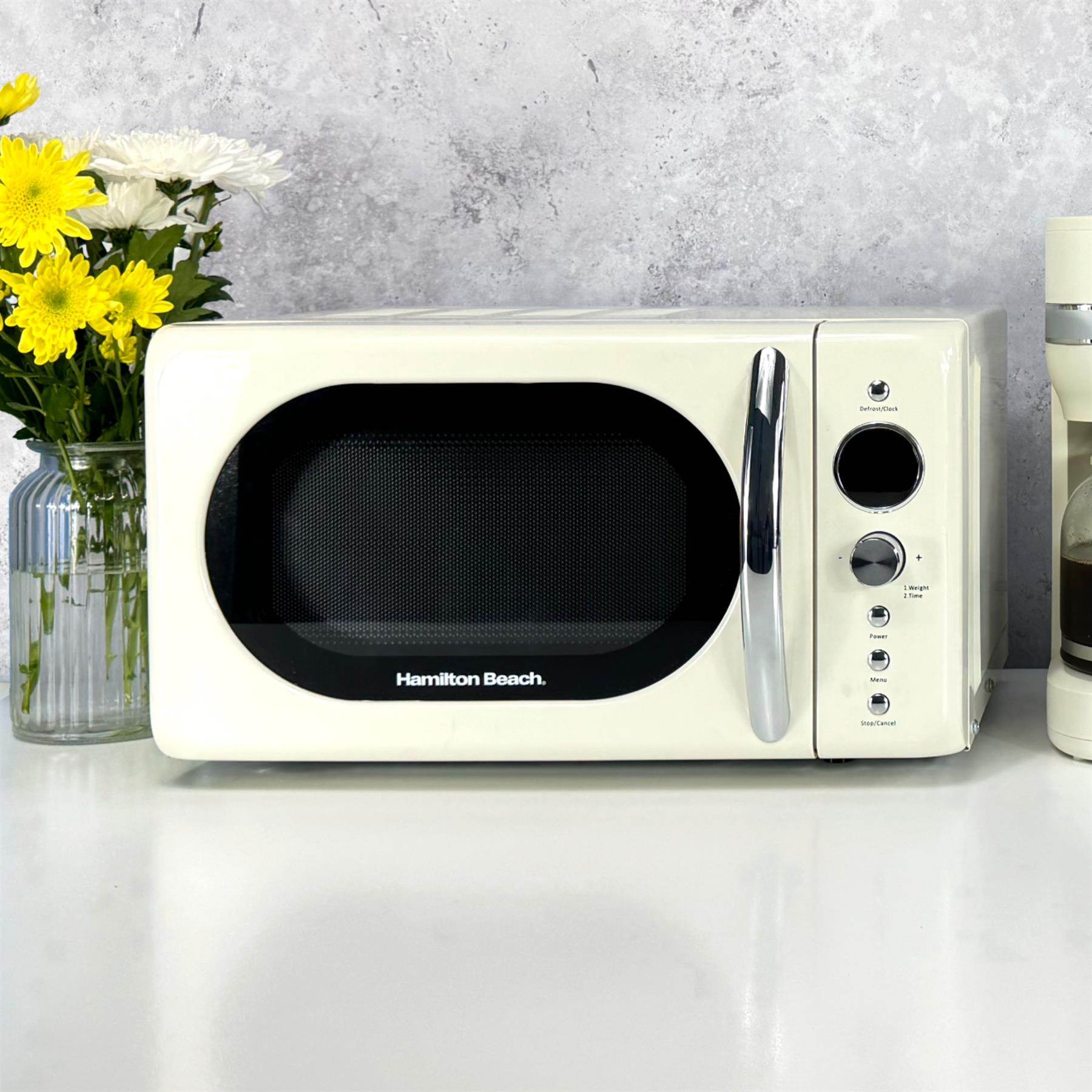 Hamilton Beach 20L Retro Microwave - Cream - Hamilton Beach UK