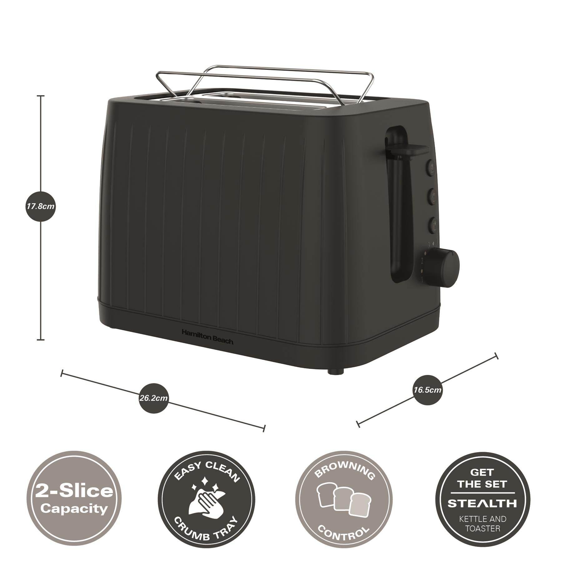 Hamilton Beach Stealth Kettle & Toaster Set - Black - Hamilton Beach UK