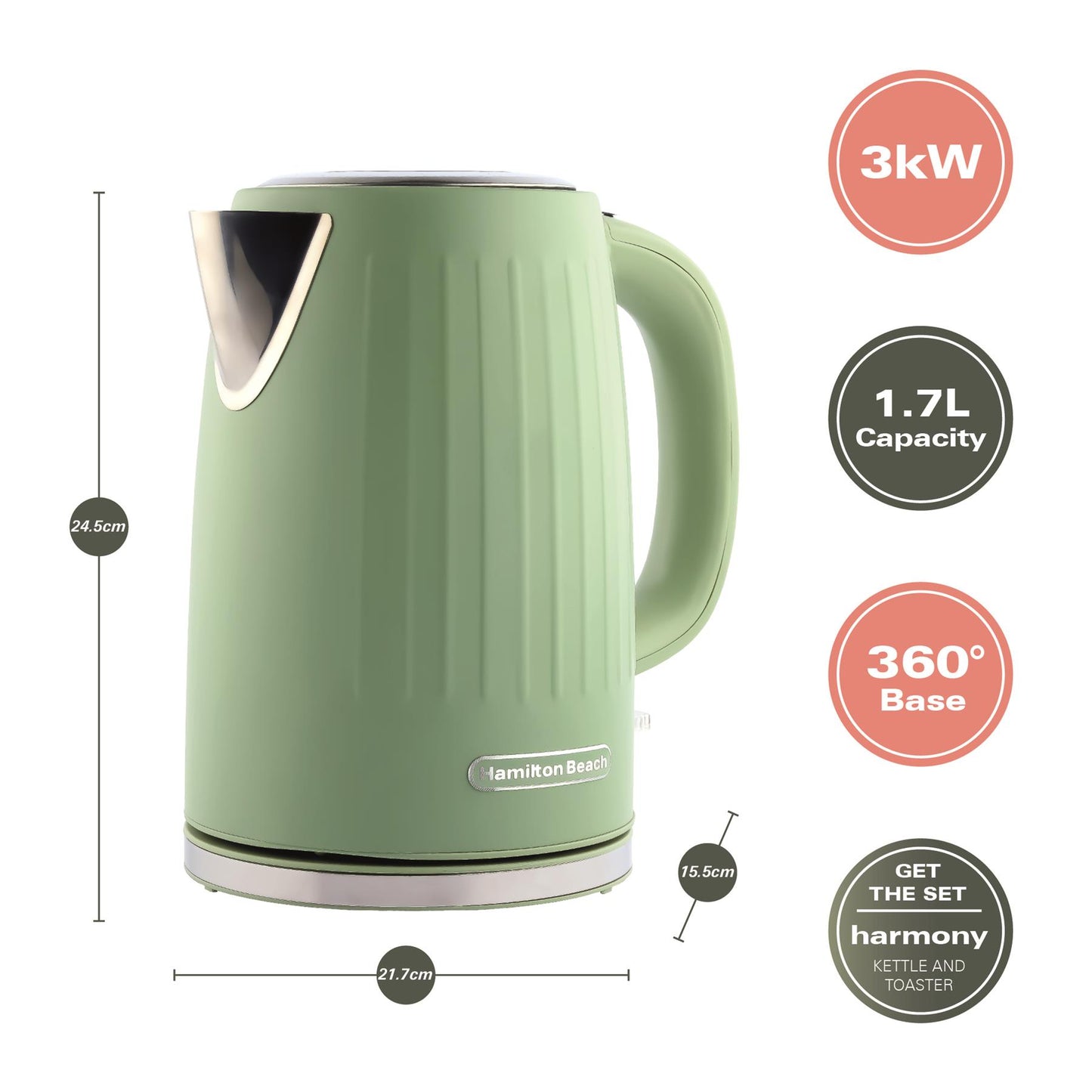 Hamilton Beach Harmony 1.7L Kettle Matcha