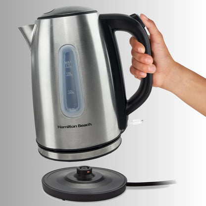Hamilton Beach Rise 1.7L Brushed Stainless Steel Kettle