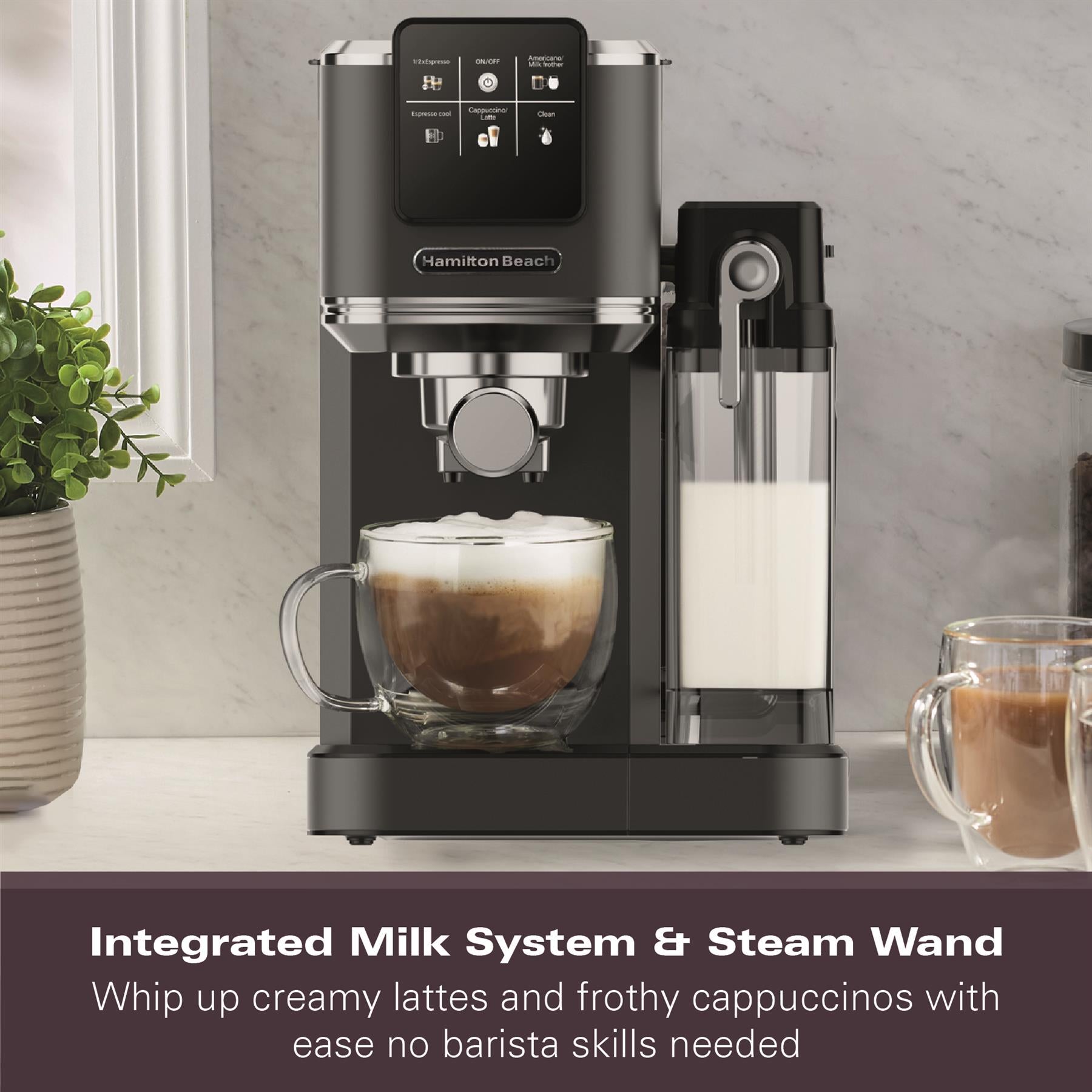 Hamilton Beach BaristaPro+ Touch 8-in-1 Espresso Machine Black
