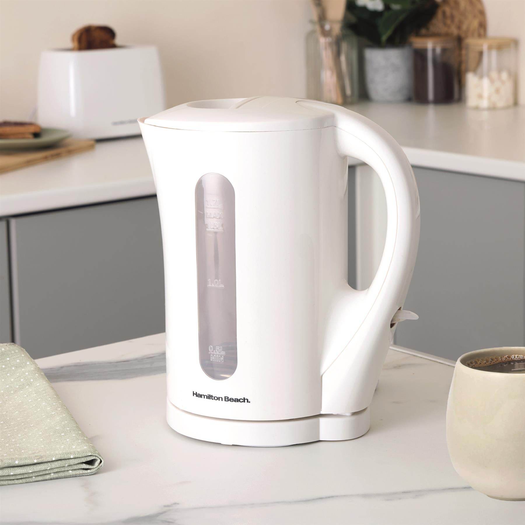 Hamilton Beach Essential 1.7L Plastic Kettle - White - Hamilton Beach UK
