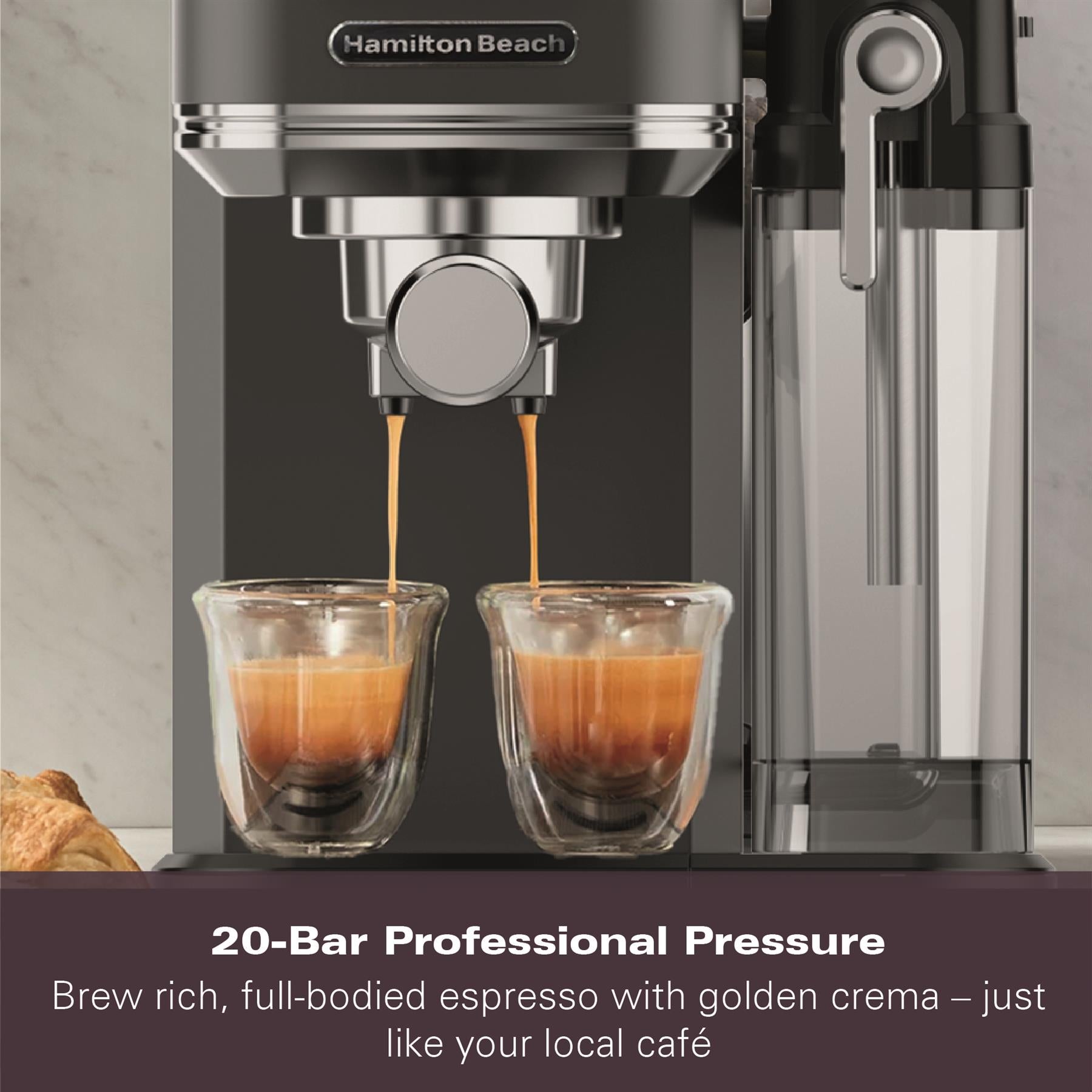 Hamilton Beach BaristaPro+ Touch 8-in-1 Espresso Machine Black