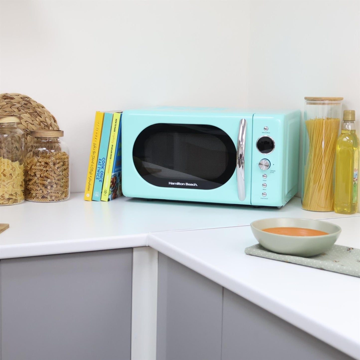 Hamilton Beach Ella Mint Kettle, Toaster & Microwave Set