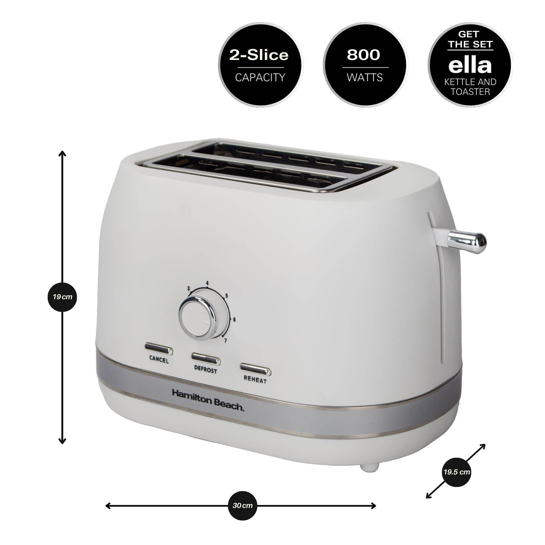 Hamilton Beach Ella 2 Slice Toaster - Matte White - Hamilton Beach UK