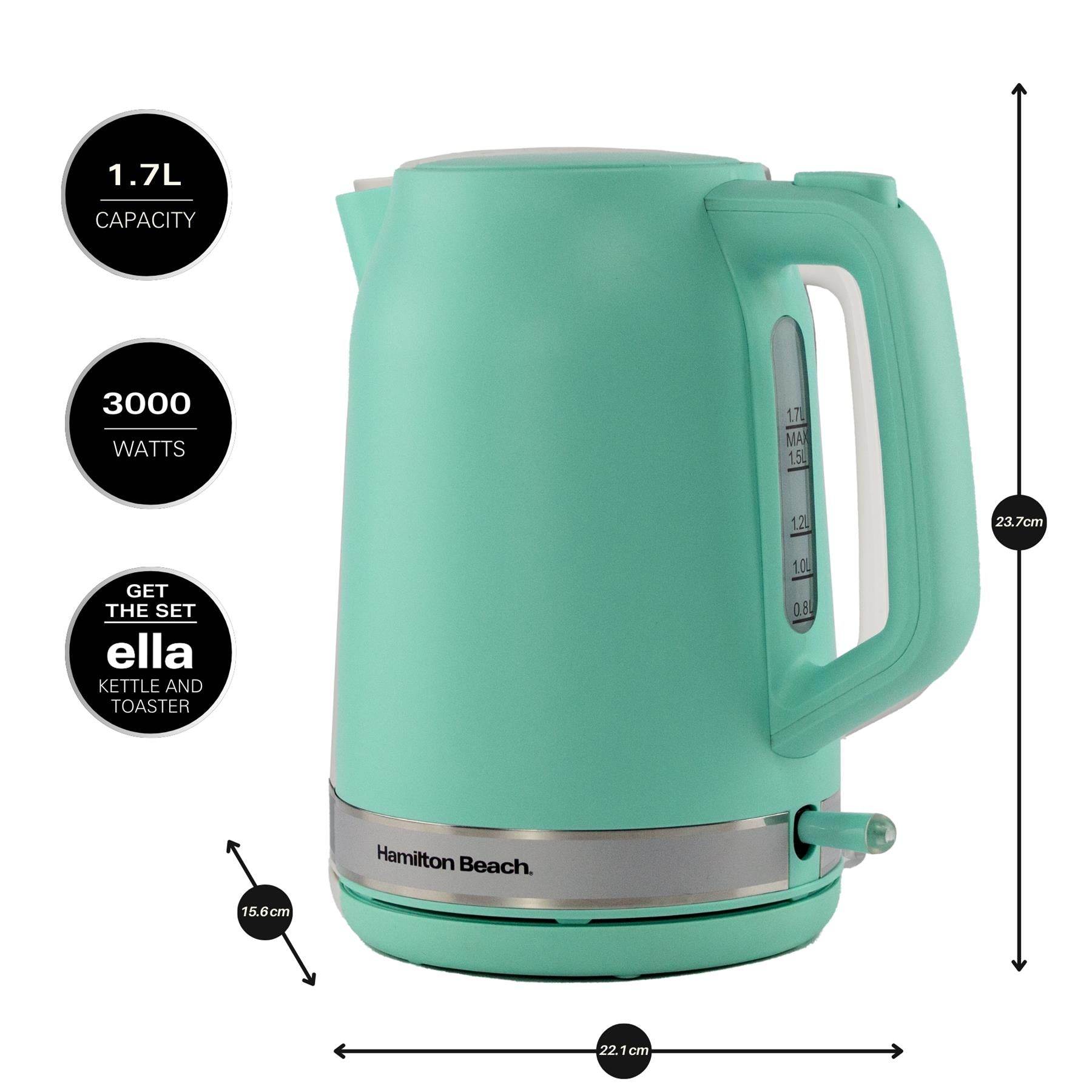 Hamilton Beach Ella 1.7L Kettle - Matte Mint - Hamilton Beach UK