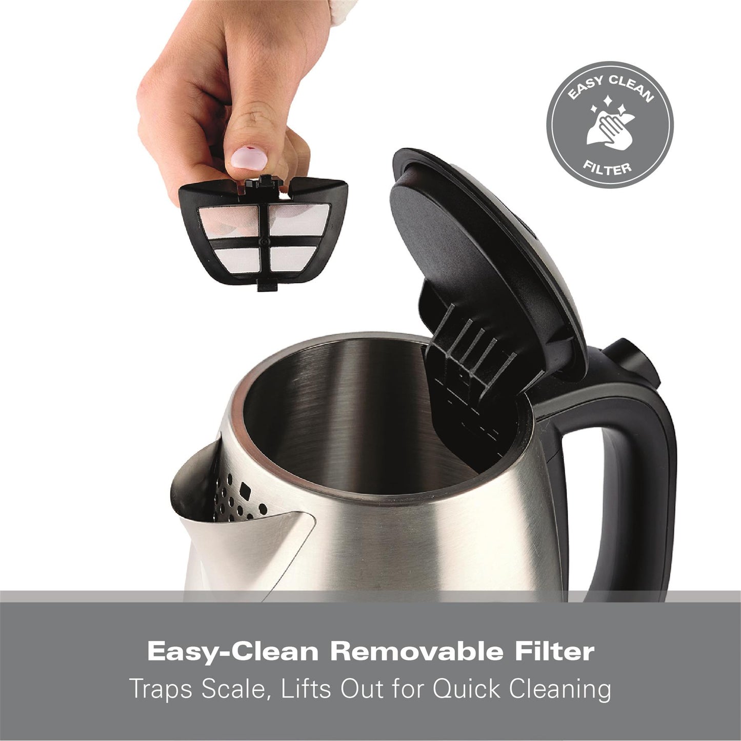 Hamilton Beach Rise 1.7L Brushed Stainless Steel Kettle