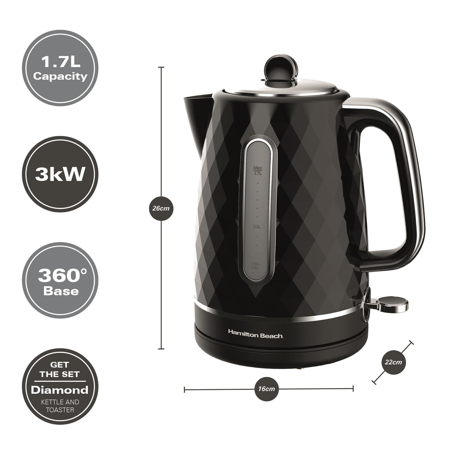 Hamilton Beach Diamond 1.7L Kettle