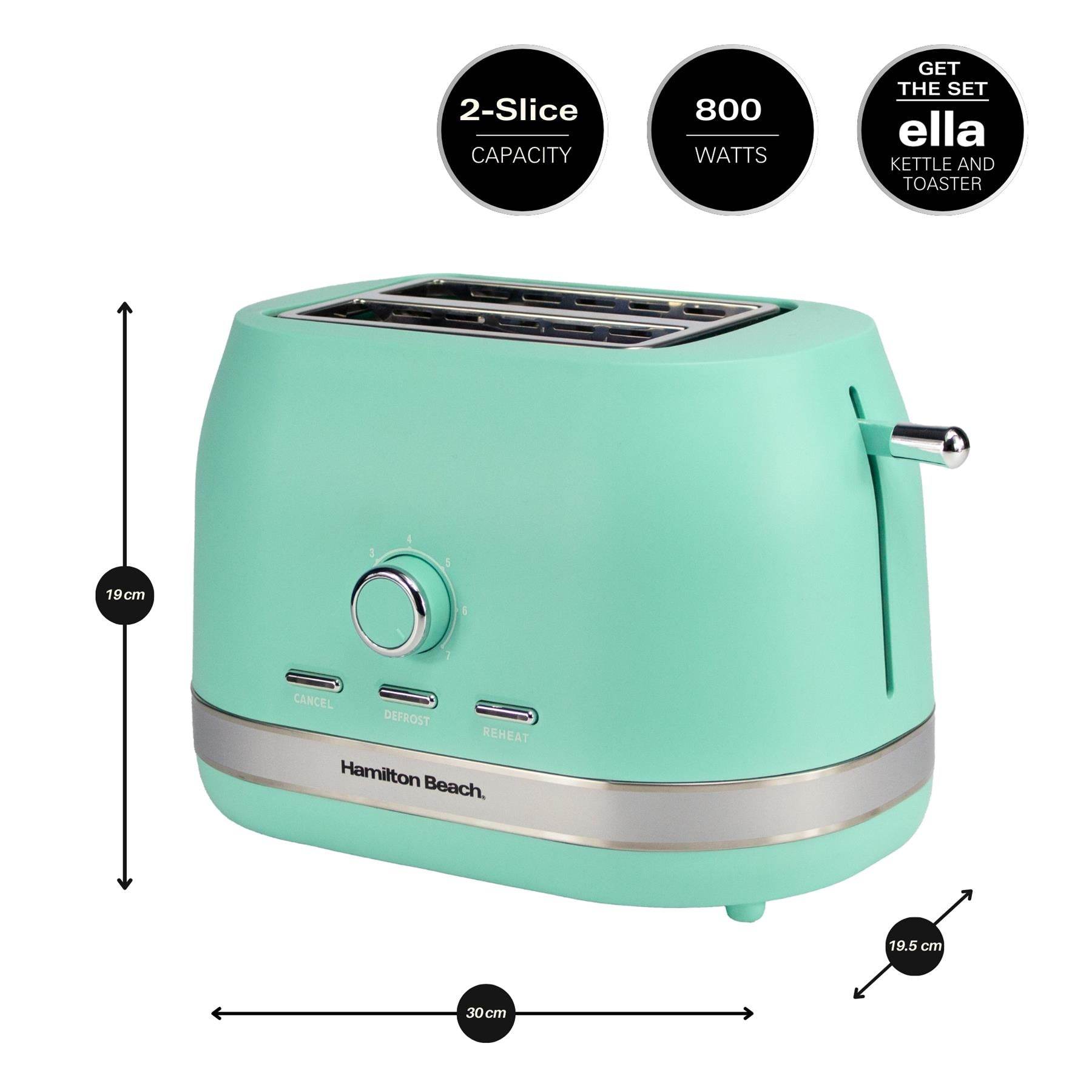 Hamilton Beach Ella 2 Slice Toaster - Matte Mint - Hamilton Beach UK