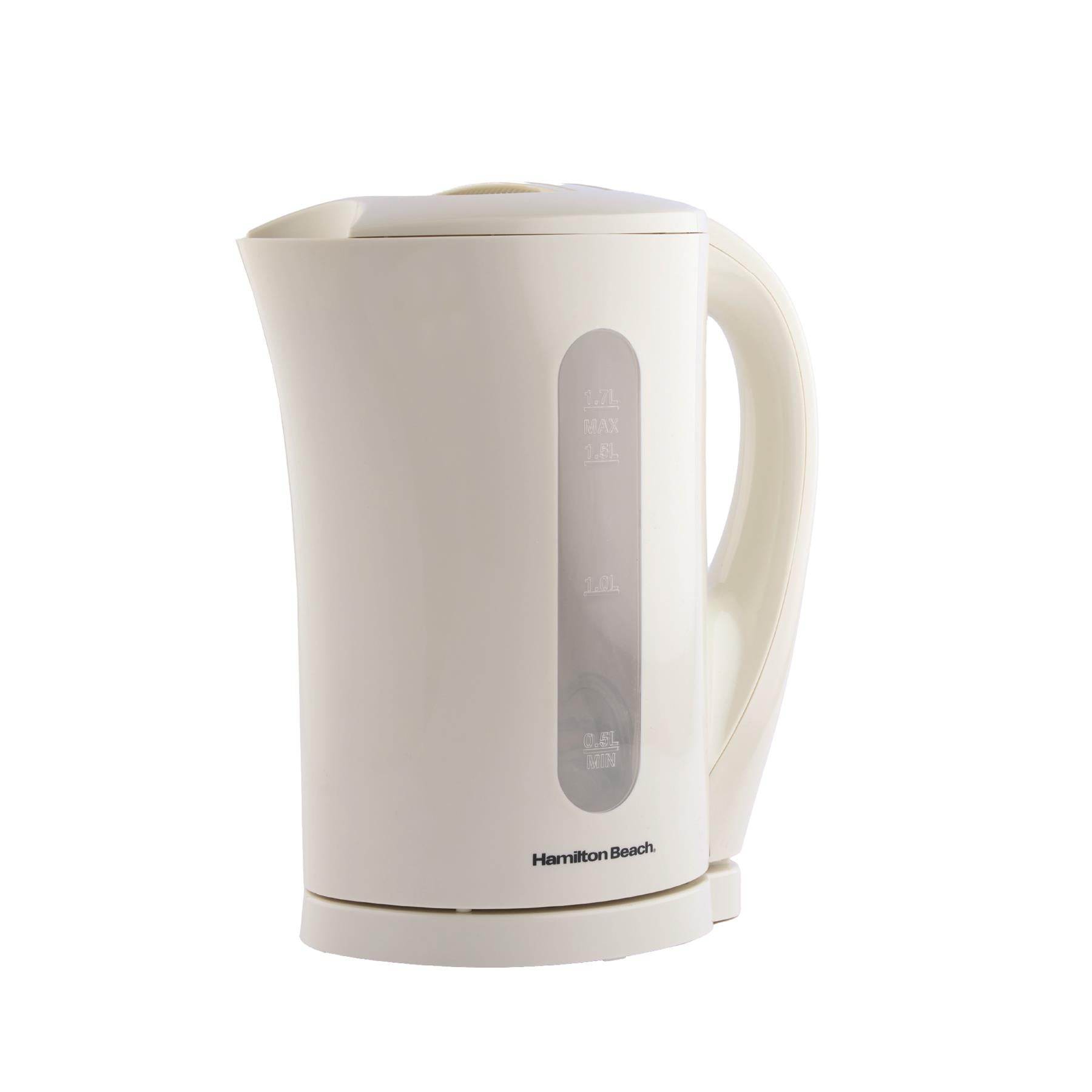 Hamilton Beach Essential 1.7L Plastic Kettle - Cream - Hamilton Beach UK
