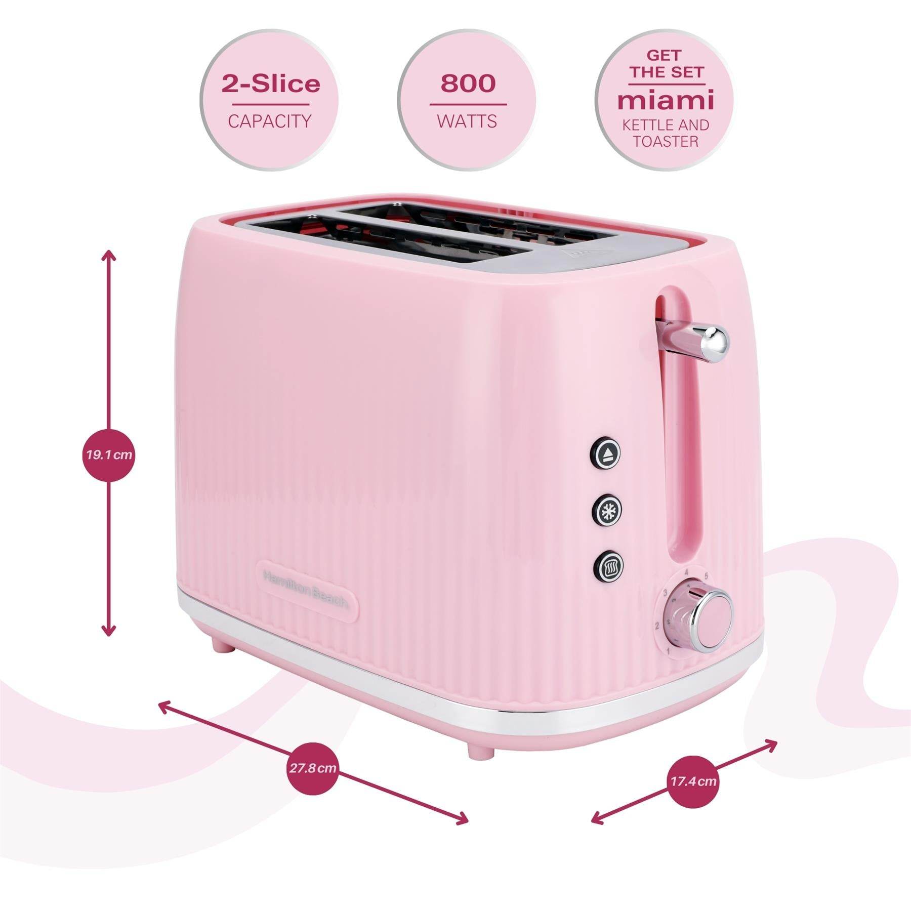 Hamilton Beach Miami 2 Slice Toaster - Flamingo Pink - Hamilton Beach UK