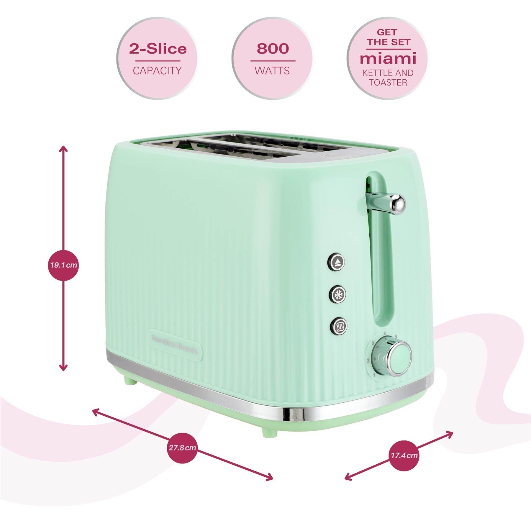 Hamilton Beach Miami 2 Slice Toaster - Mojito Mint - Hamilton Beach UK