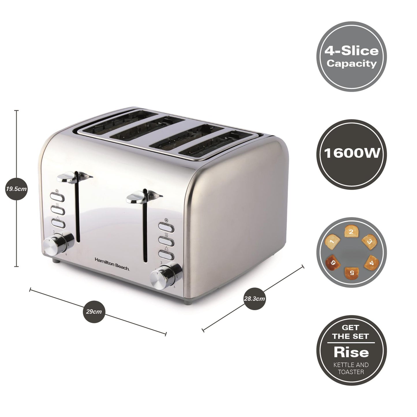 Hamilton Beach Brushed Breakfast & Mini Oven Bundle