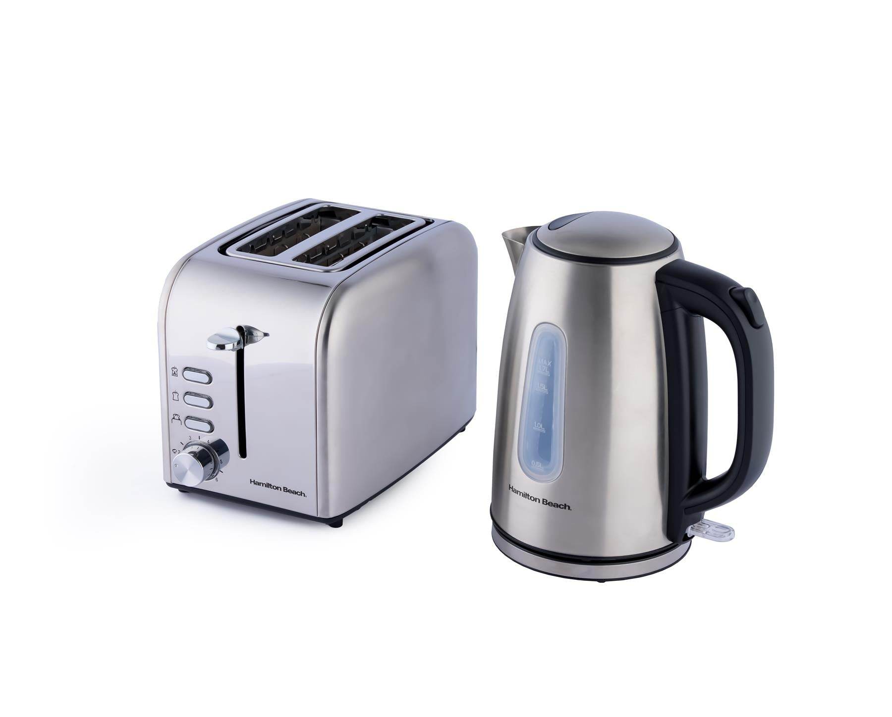 Hamilton Beach Rise Kettle & 2 Slice Toaster Set - Brushed - Hamilton Beach UK