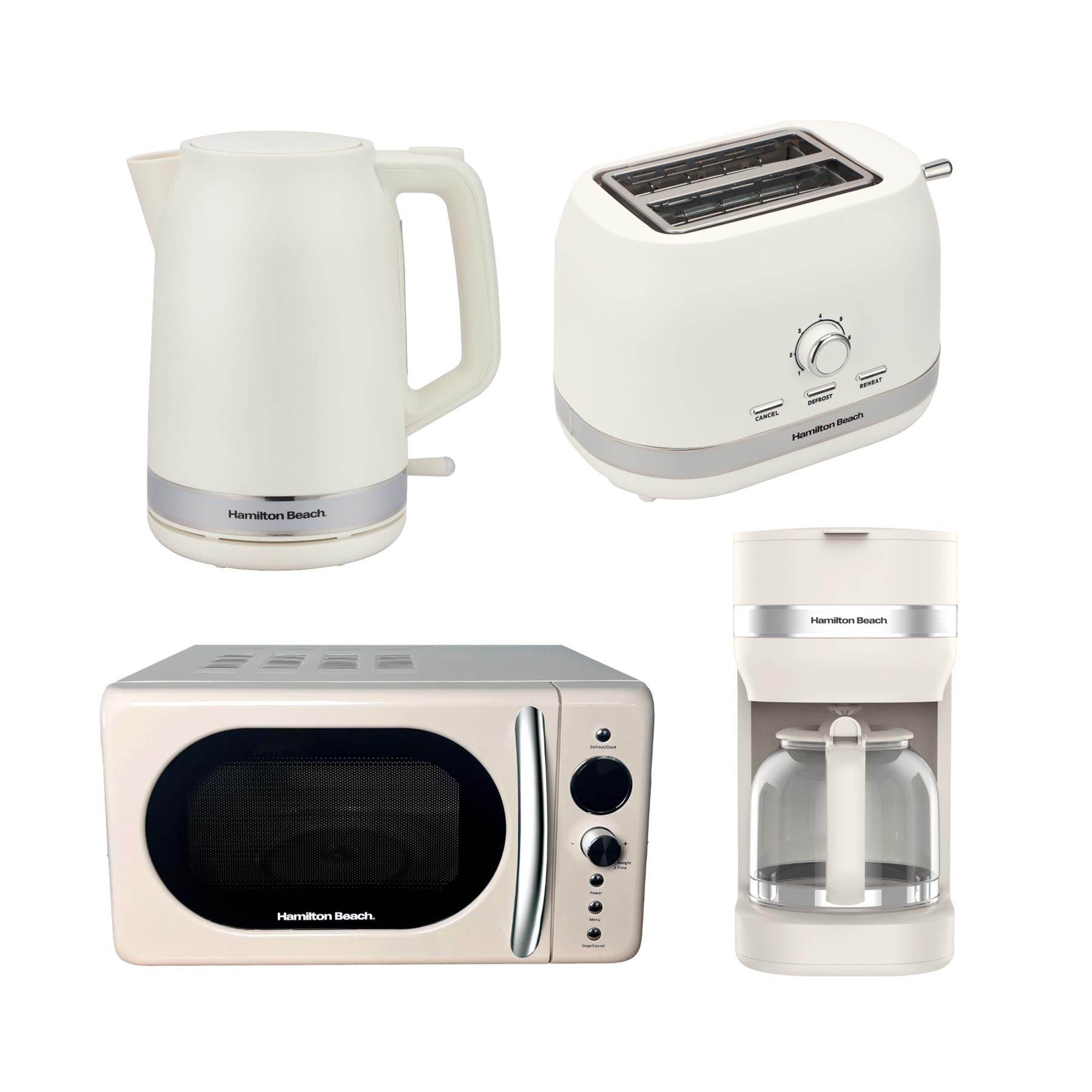 Hamilton Beach Ella Kettle, Toaster, Microwave & Coffee Machine Set - Latte - Hamilton Beach UK