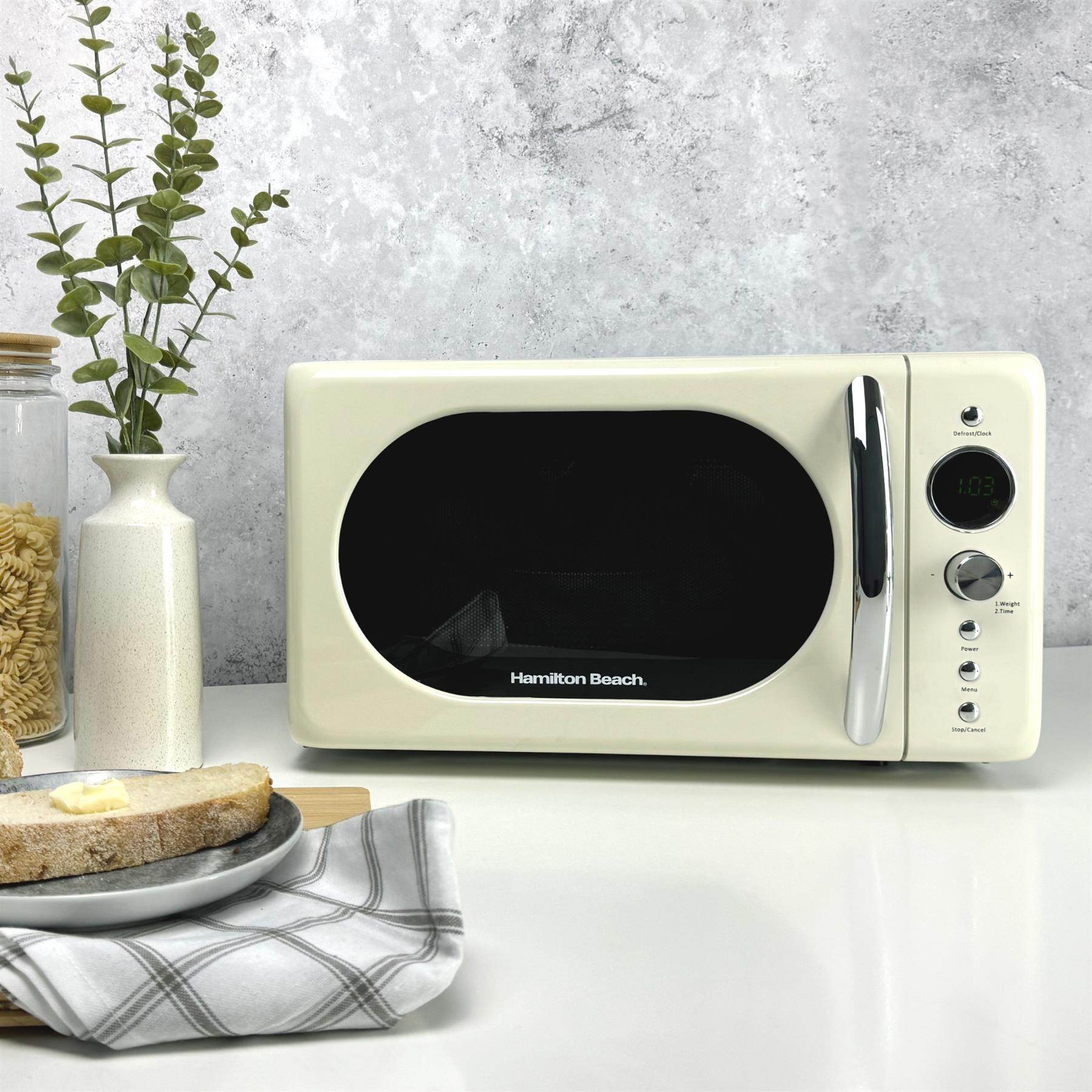 Hamilton Beach 20L Retro Microwave - Cream - Hamilton Beach UK
