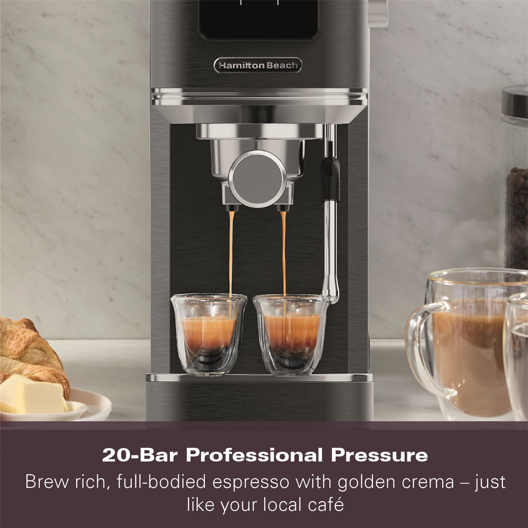 Hamilton Beach BaristaPro Touch 5-in-1 Espresso Machine Black