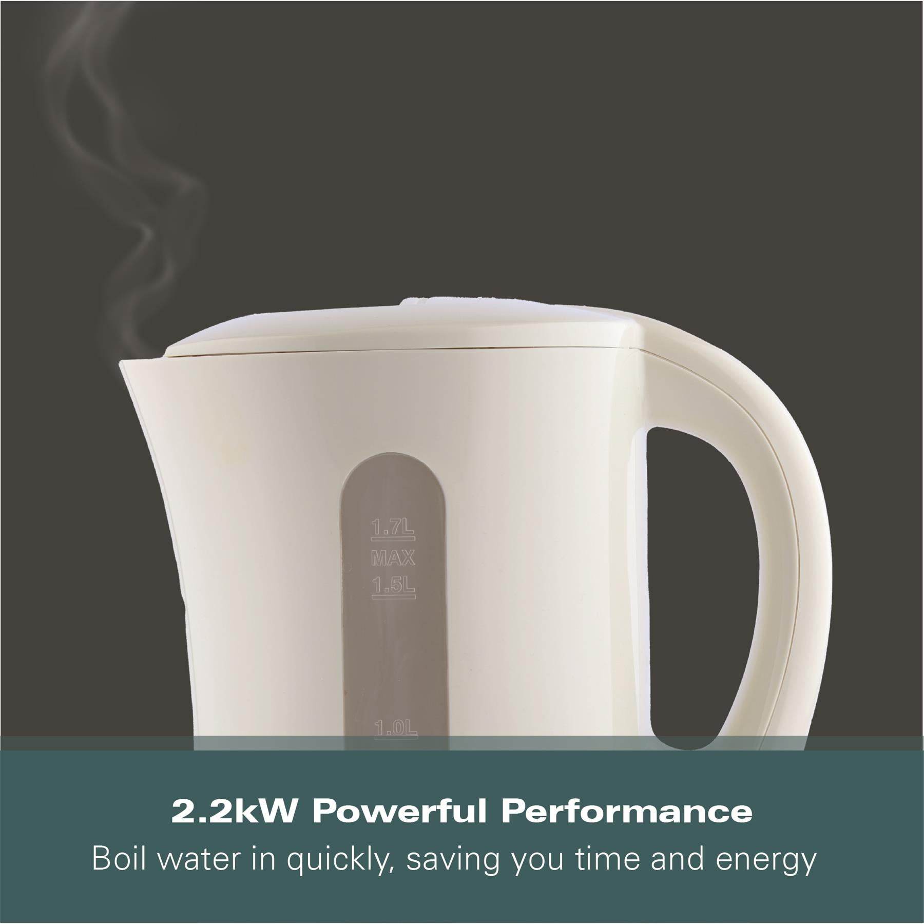 Hamilton Beach Essential 1.7L Plastic Kettle - Cream - Hamilton Beach UK