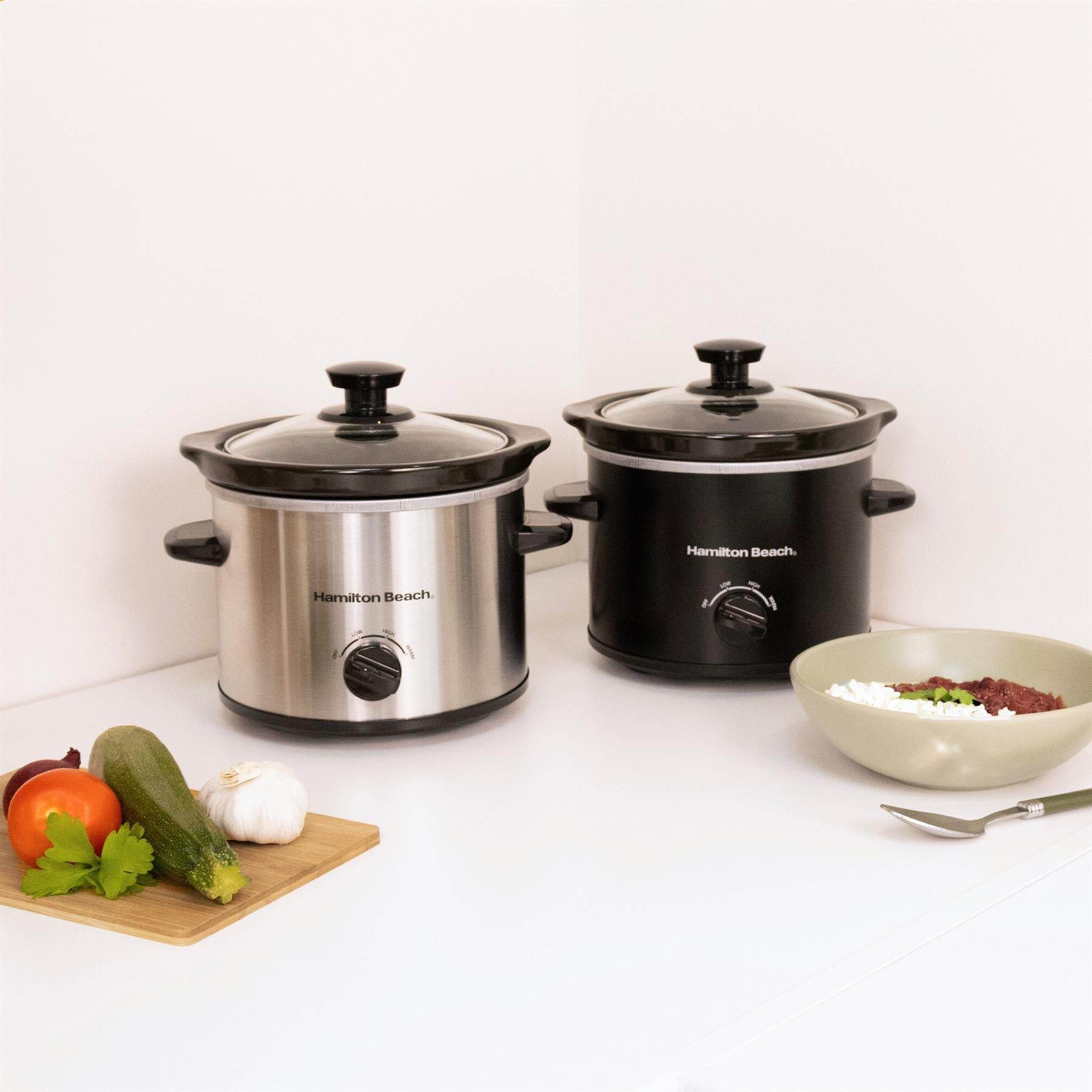 Hamilton Beach The Mighty Mini 1.8L Slow Cooker - Silver - Hamilton Beach UK