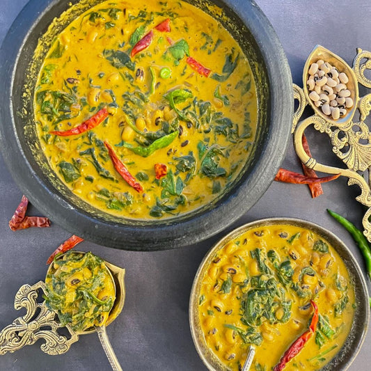 Mangalorean Black Eyed Beans, Spinach and Coconut Curry