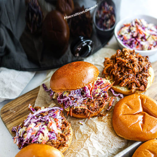 Slow Cooker BBQ Pulled Chicken Burgers