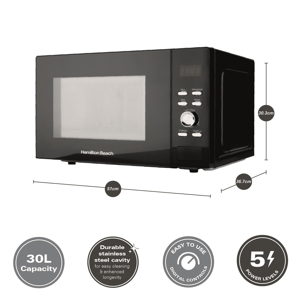 Hamilton Beach 30L Black Family Microwave