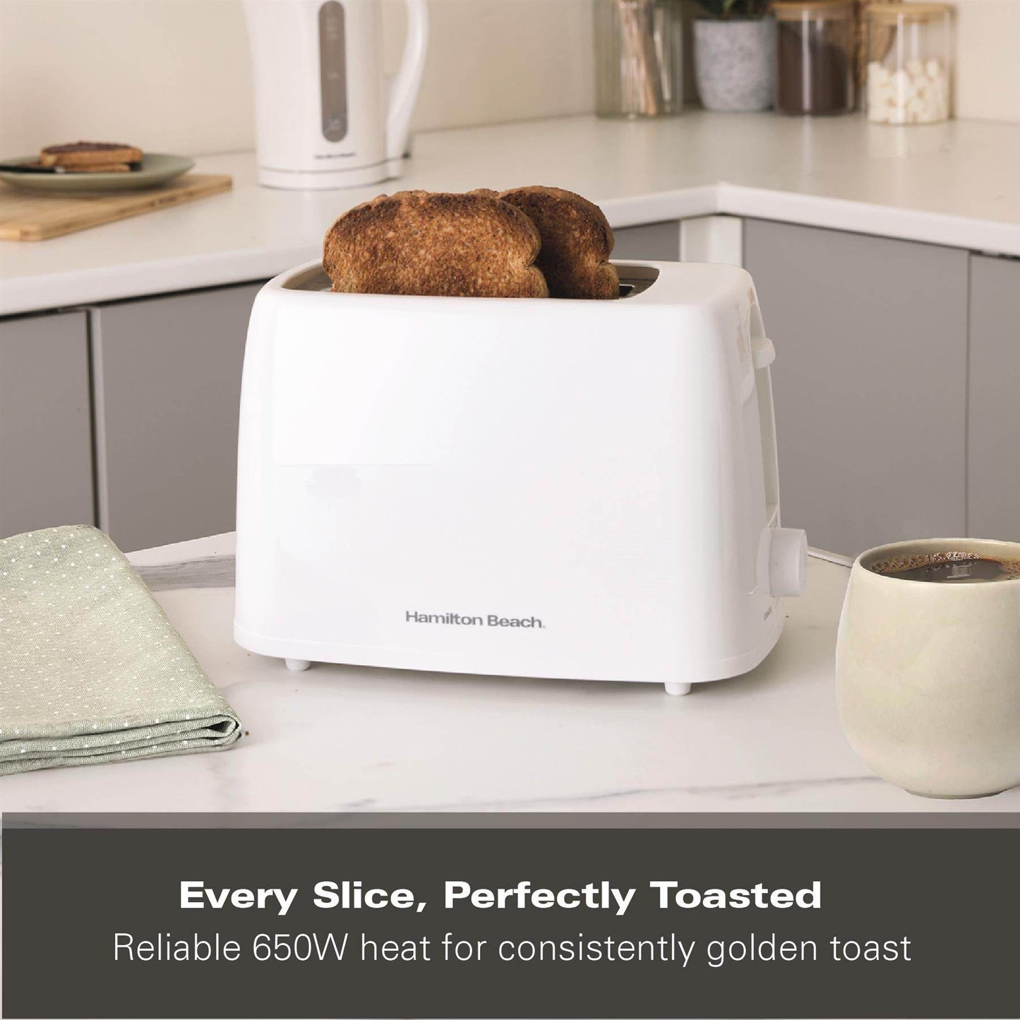Hamilton Beach Essential 2 Slice White Plastic Toaster