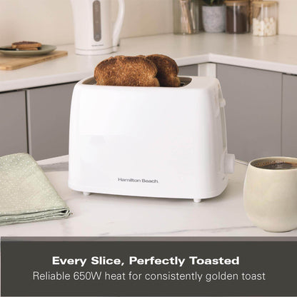 Hamilton Beach Essential 2 Slice White Plastic Toaster