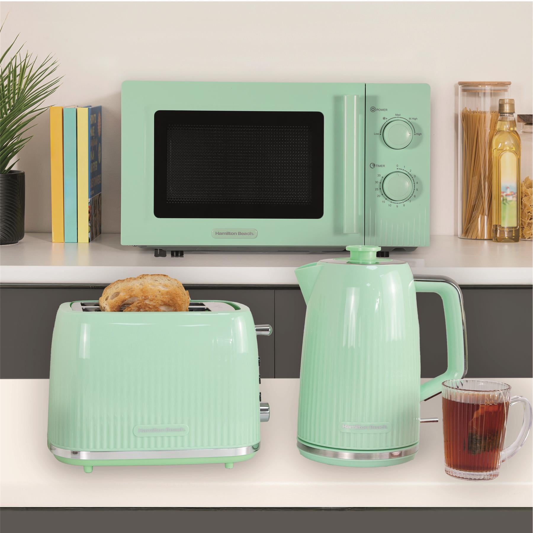 Hamilton Beach Miami Kettle, Toaster & Microwave Set - Mojito Mint