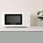 Hamilton Beach Essentials Kettle, 4 Slice Toaster & 20L Stainless Steel Cavity Microwave Set - White