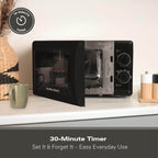 Hamilton Beach 20L Manual Black Microwave With Stainless Steel Cavity - Hamilton Beach UK